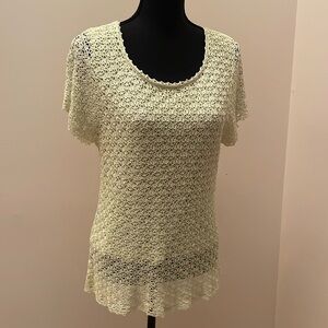 Emma James crocheted top, light green, XL